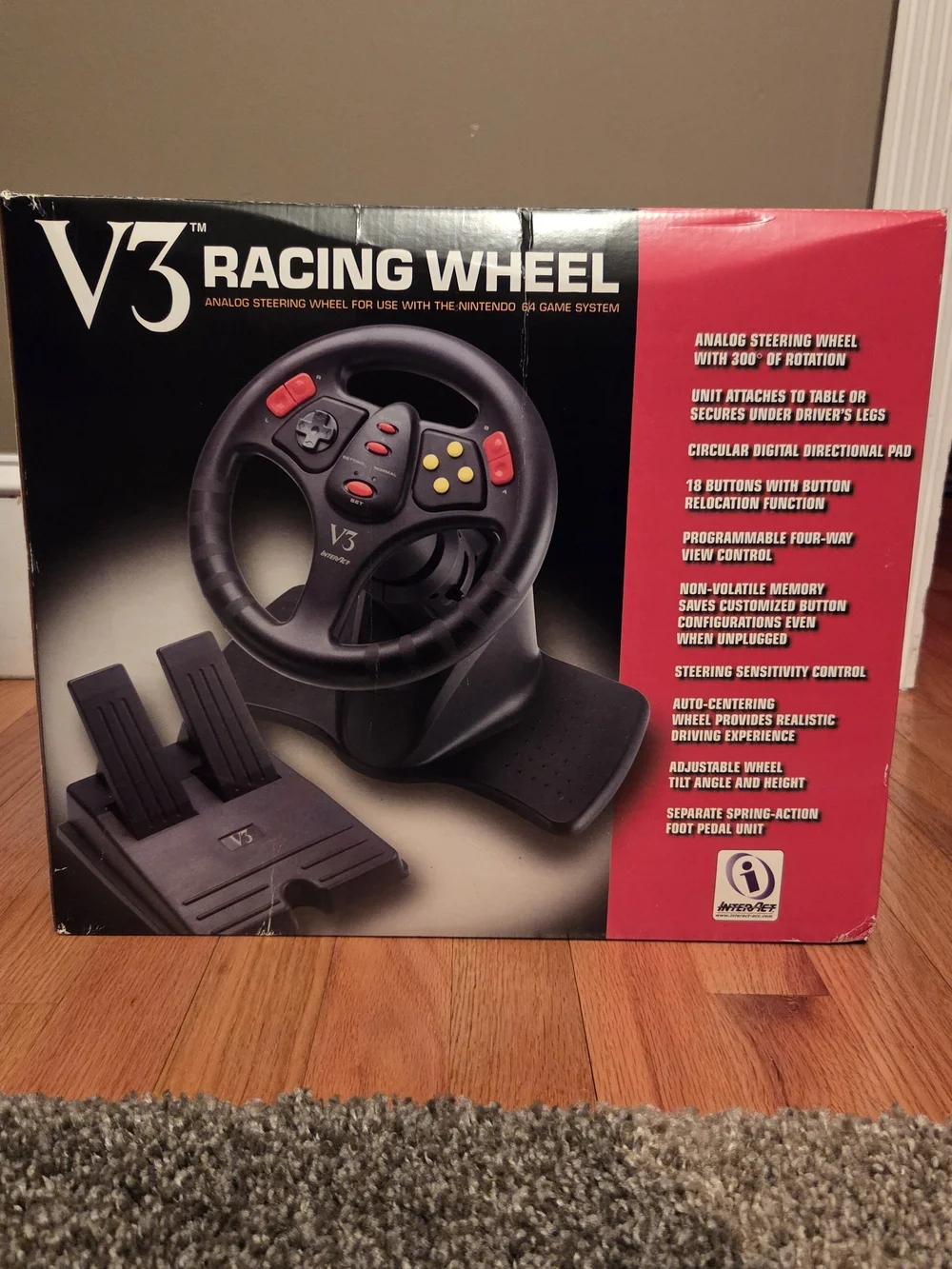 V3 Racing Wheel Analog Steering Wheel Nintendo 64 controller